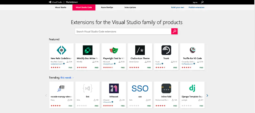 VSCode extensions for developers