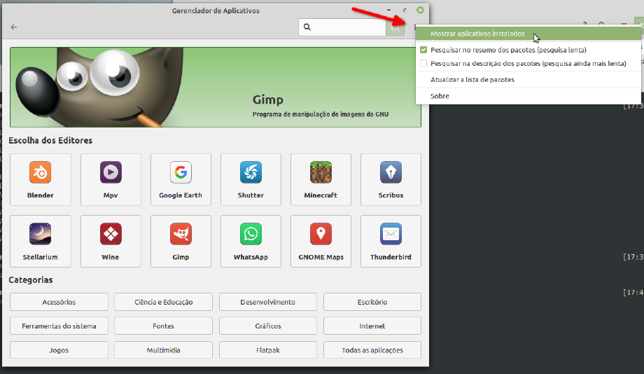 Show installed applications Show installed applications