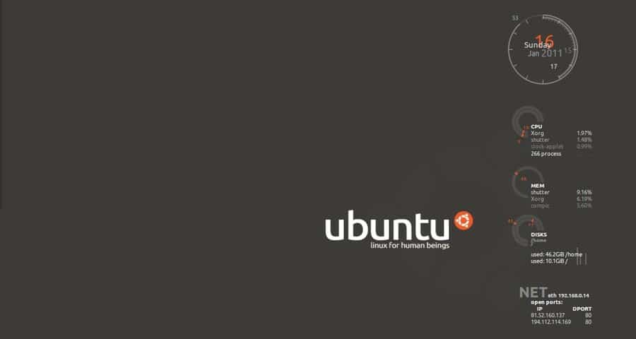 Linux Conky Orange tema