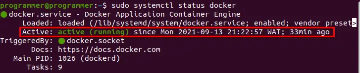 Docker status